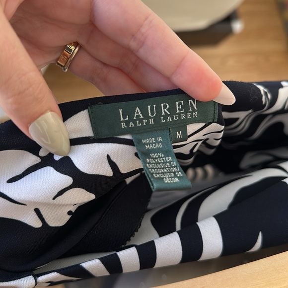 Vintage Lauren Ralph Lauren Black and white Tropical Print Dress - Picture 2 of 6